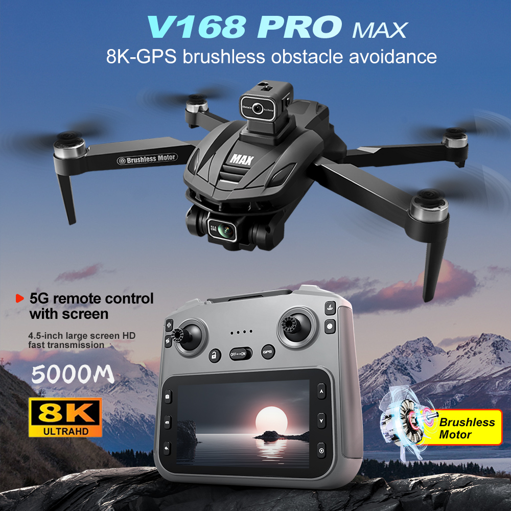 V168 PRO Max GPS Drone 8K Prof - Drone Controller Screen reseña y precio
