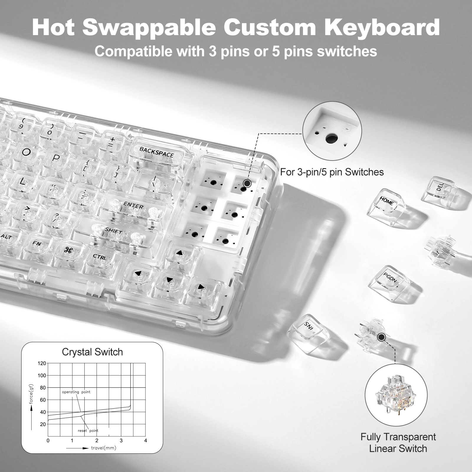 YUNZII-Teclado mecánico X71 pa - Holy Stone Drone Hs175 reseña y precio